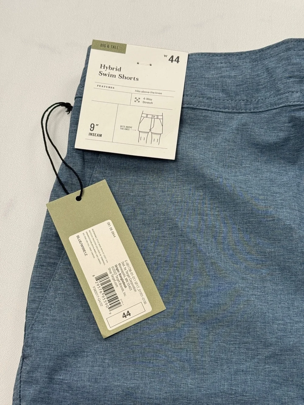 Goodfellow & Co Hybrid Swim Shorts Blue Athletic Summer Travel - Mens 44 NWT
